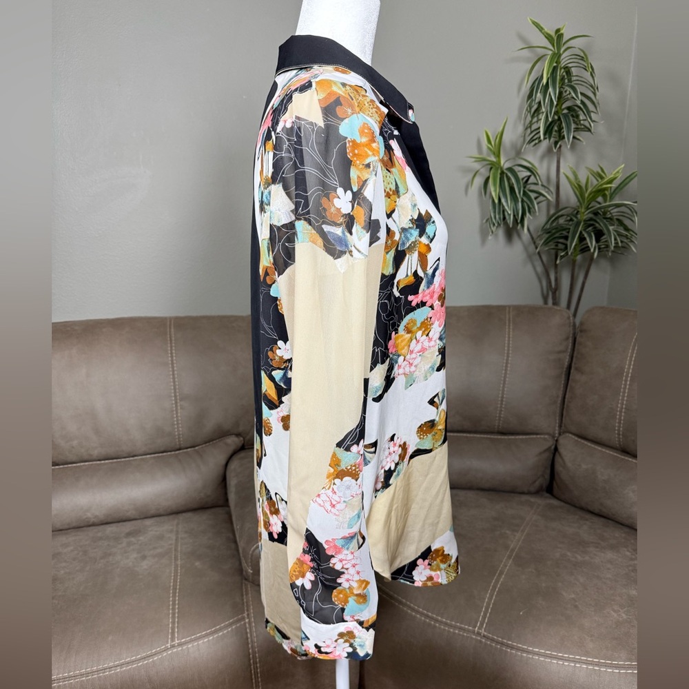 3.1 Phillip Lim X Target Floral Button Up Blouse Sz M Summer Spring Easter Party - Picture 7 of 15